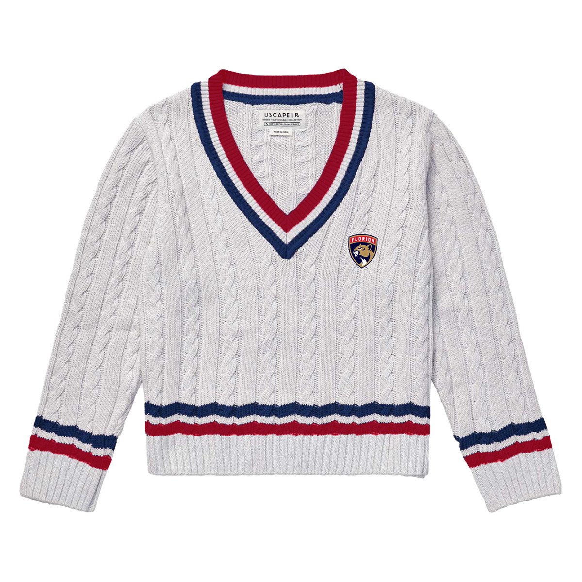 Florida Panthers Women's Cable Knit V-Neck Sweater