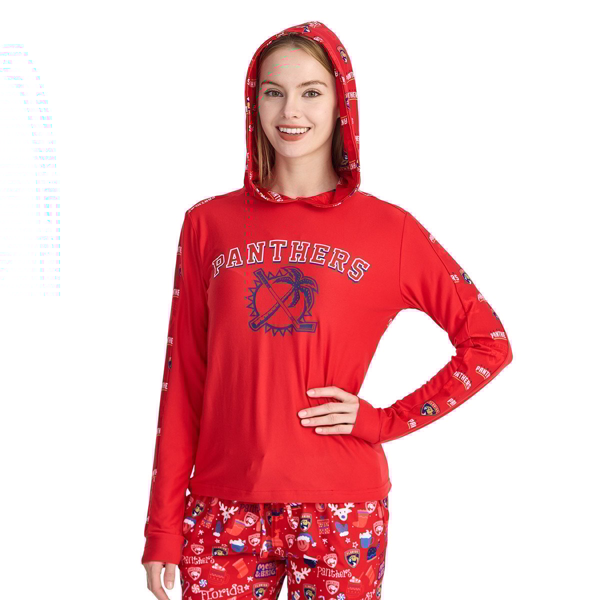 Florida Panthers Women's Mosaic Long Sleeve Hooded Top
