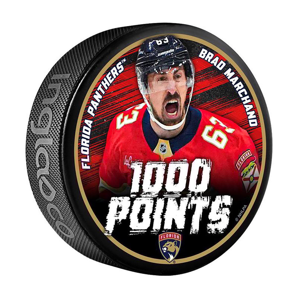 Florida Panthers Brad Marchand 1000 Points Commemorative Puck
