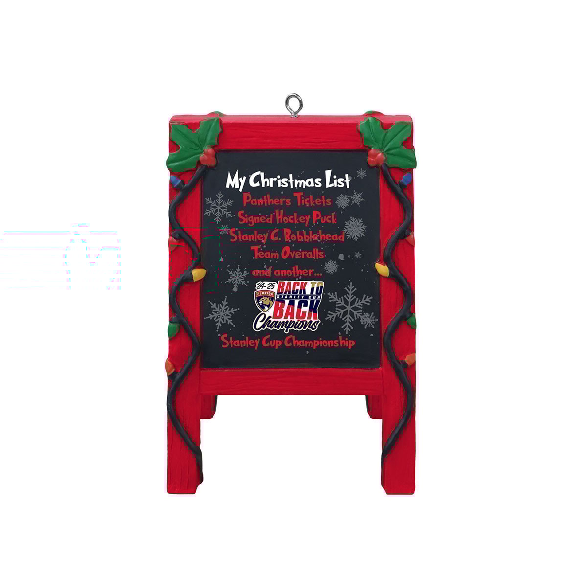 Florida Panthers 2025 Stanley Cup Champions Chalkboard Ornament