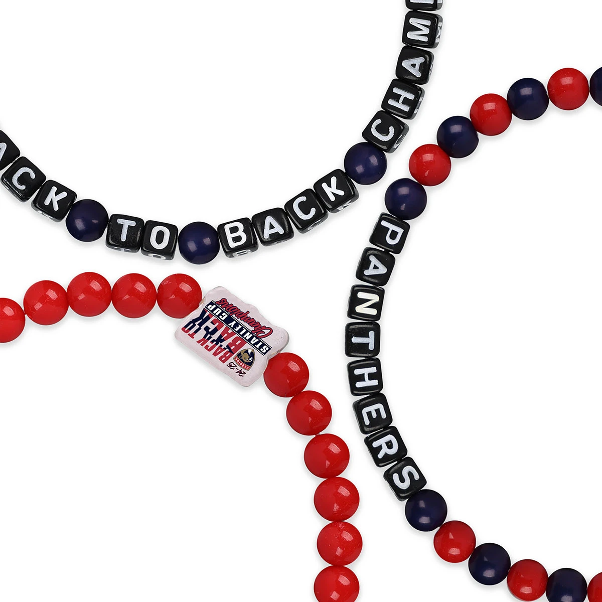 Florida Panthers 2024-2025 Back-to-Back Stanley Cup Champions 3-Pack Beaded Bracelets