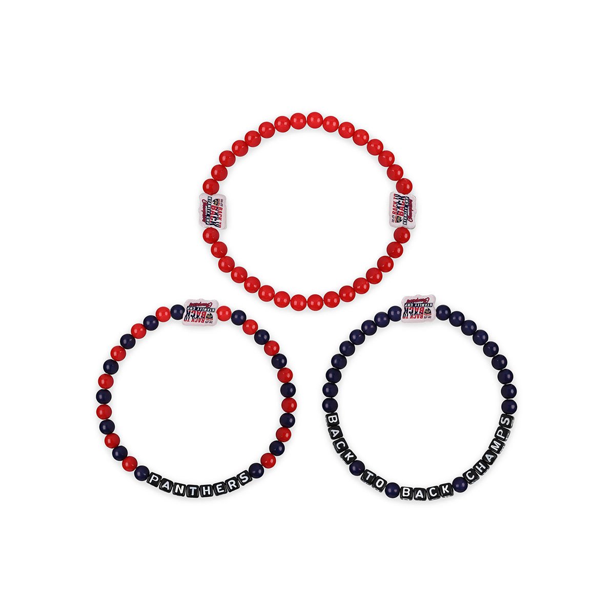 Florida Panthers 2024-2025 Back-to-Back Stanley Cup Champions 3-Pack Beaded Bracelets