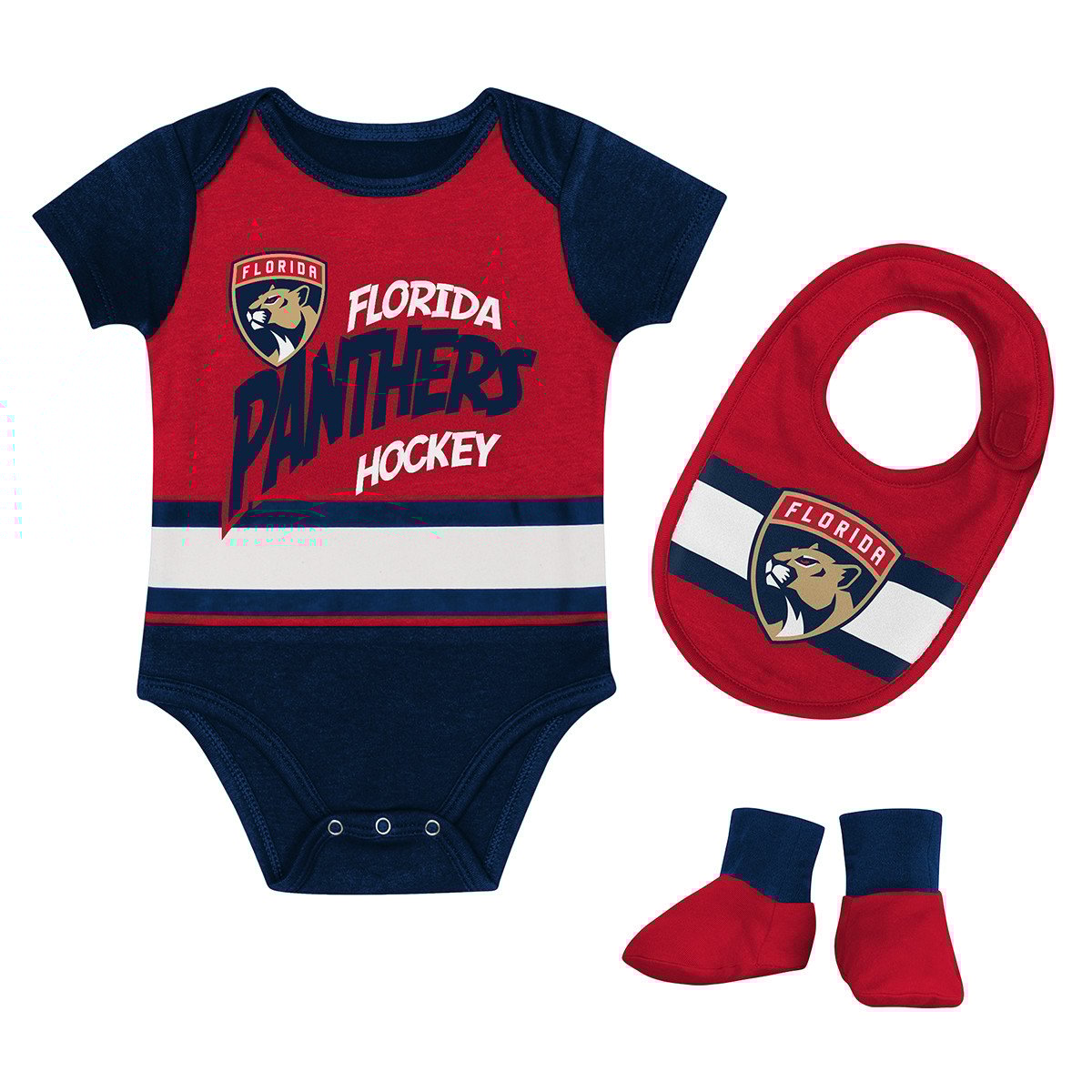 Florida Panthers Infant Shout Onesie, Bib & Booties Set