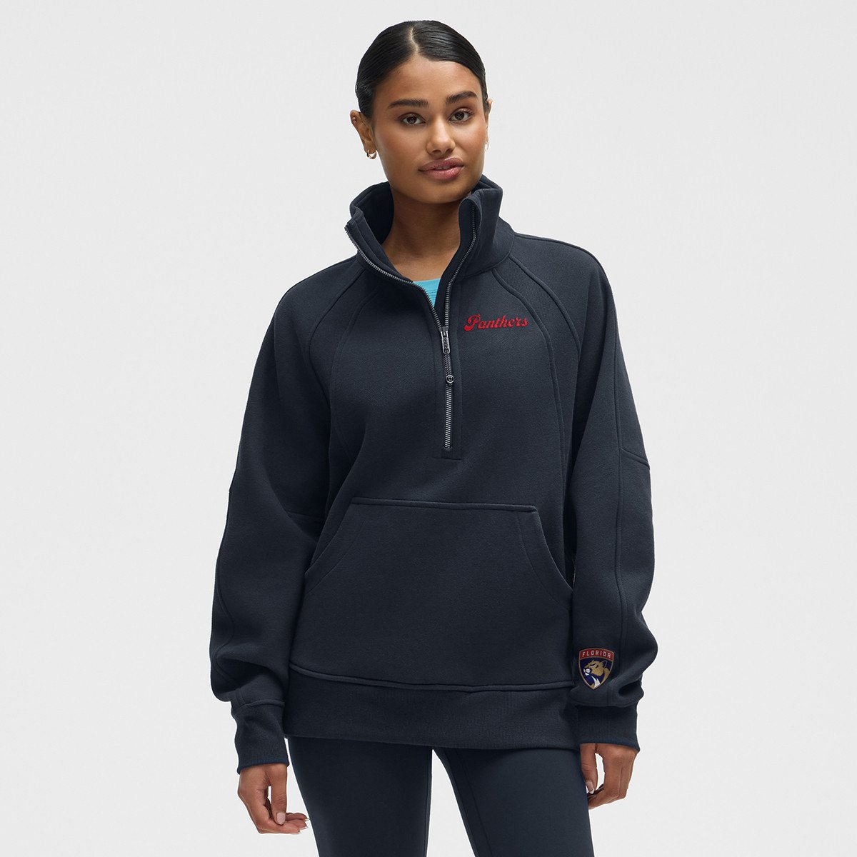Florida Panthers Women's Long Scuba Oversized Half Zip Funnel Neck