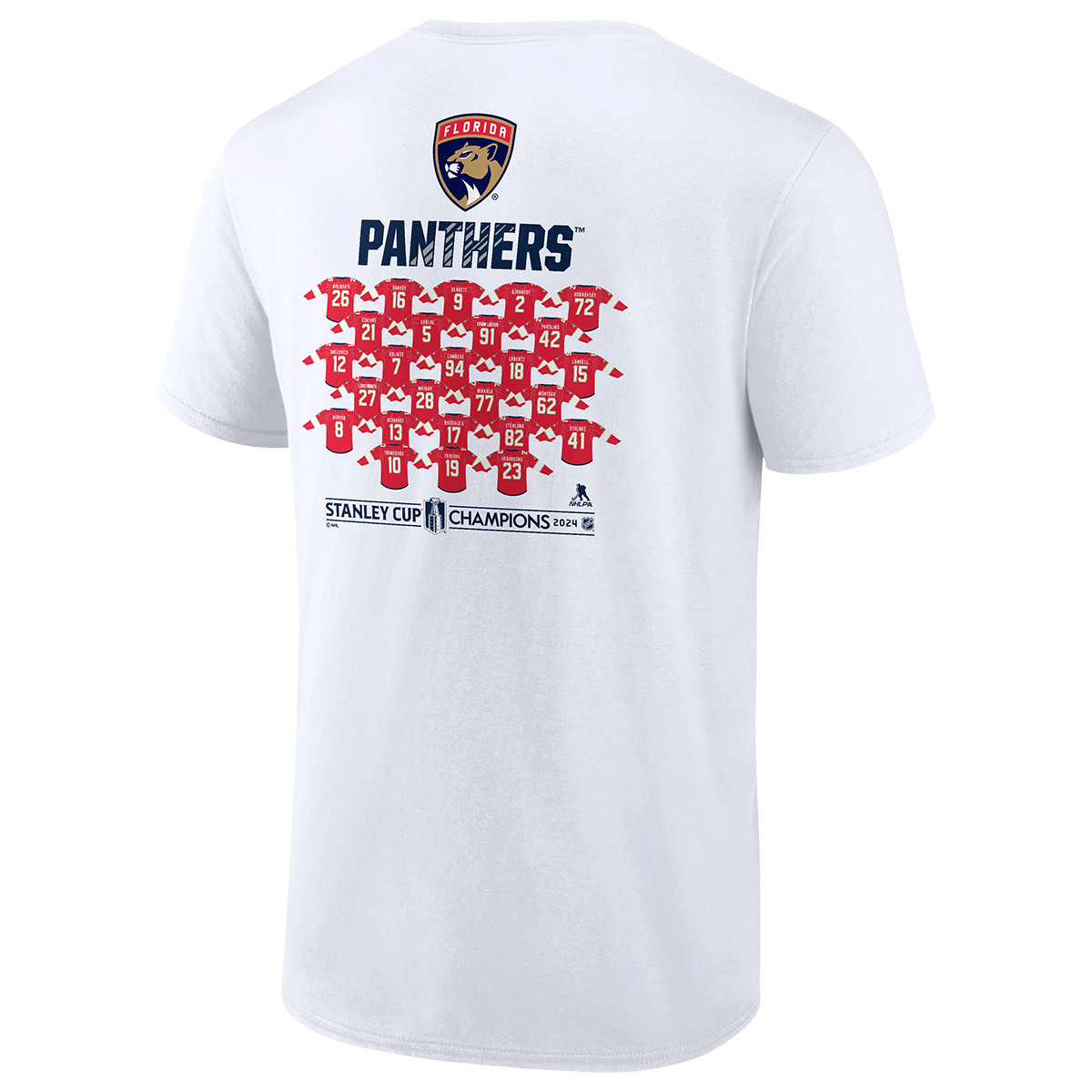 Florida Panthers 2024 Stanley Cup Champions Jersey Roster T-Shirt
