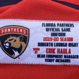 Florida Panthers Erik Haula Luongo Retirement Night Warmup Jersey