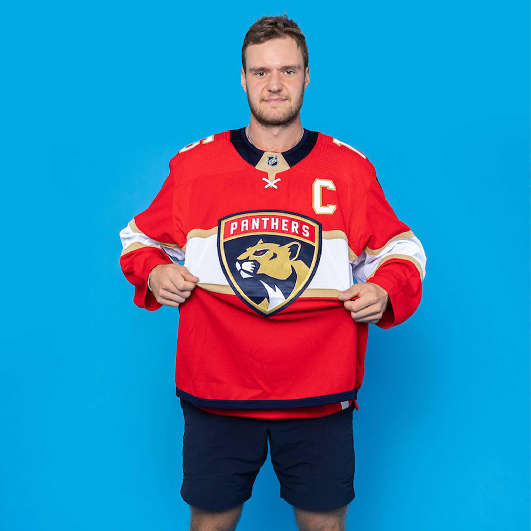 No16 Aleksander Barkov Red/Gold Sawyer Hooded Sweatshirt Stitched Jersey