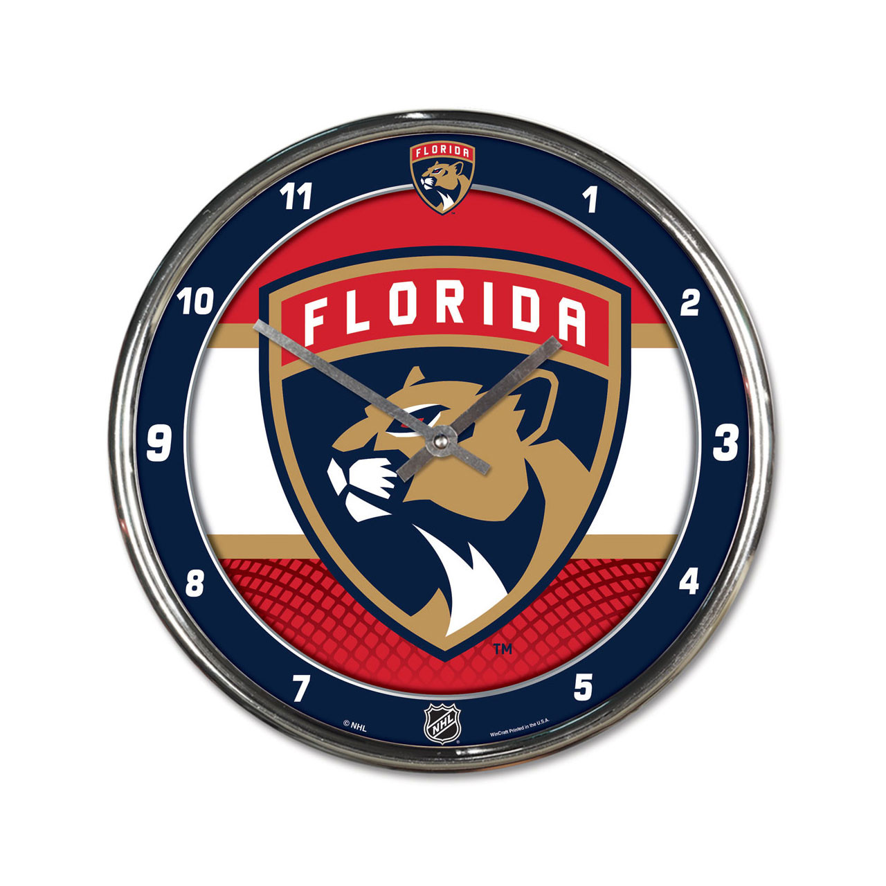 Florida Panthers Chrome Clock