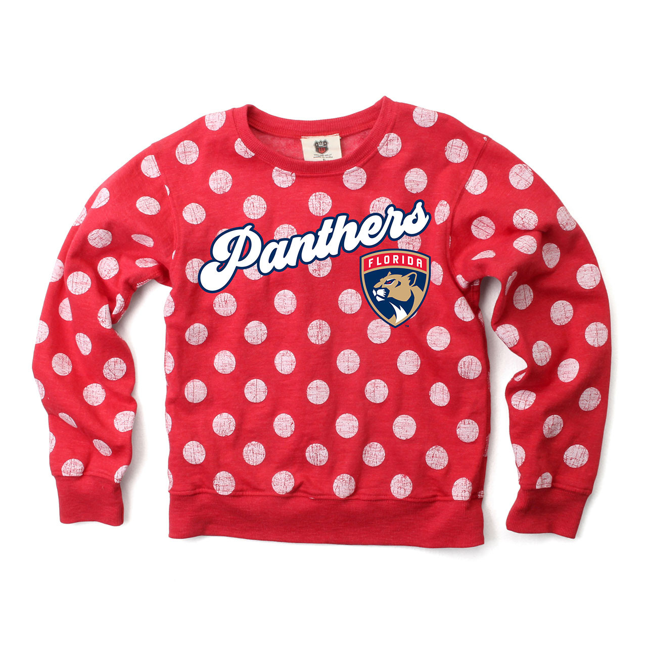 Florida Panthers Youth Girls Red Polka Dot Sweatshirt