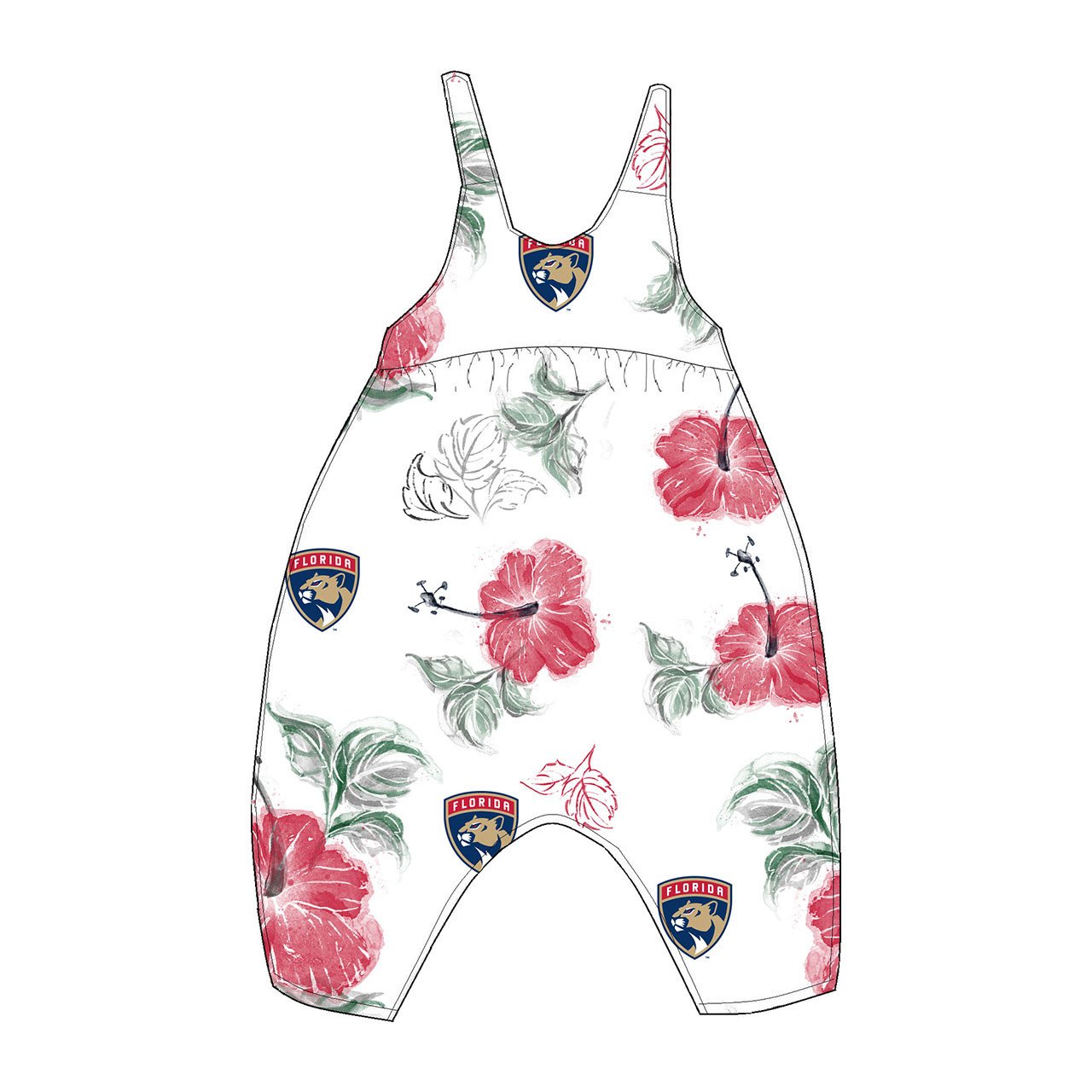 Florida Panthers Infant Girls Floral Overall Romper