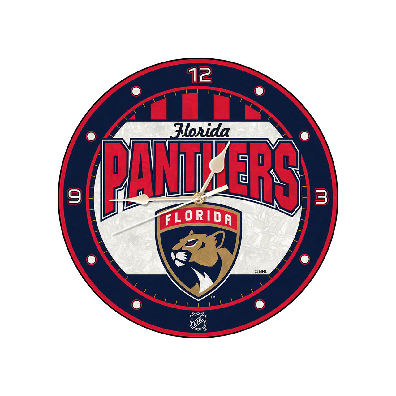 Florida Panthers Art Glass Clock
