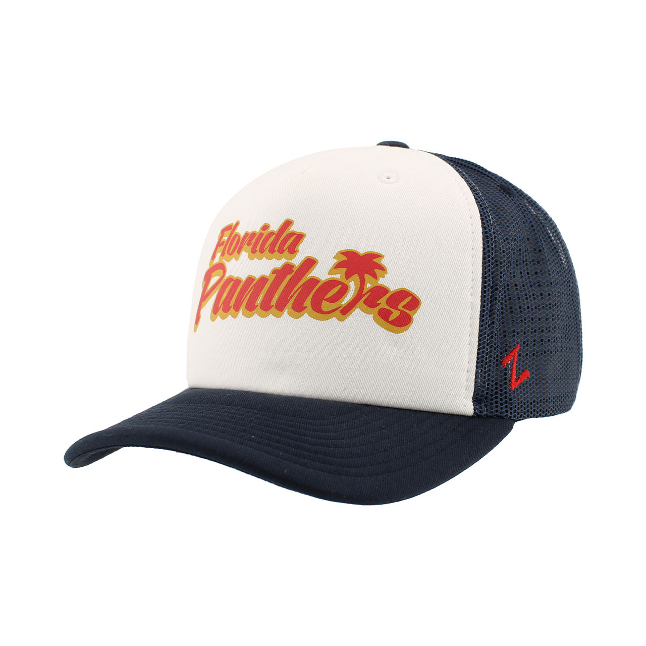 Florida Panthers Screen Script Palm Foam Trucker Cap