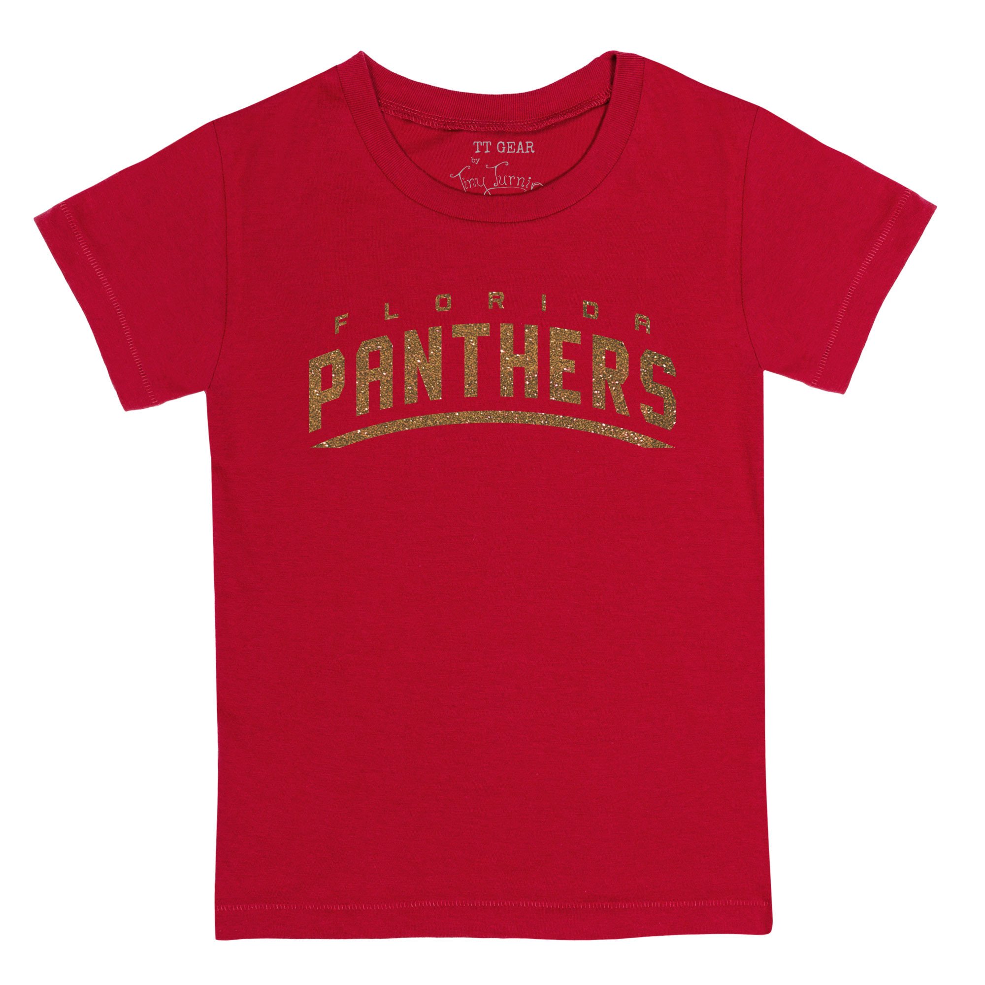 Florida Panthers Youth Girls Glitter Wordmark Shirt