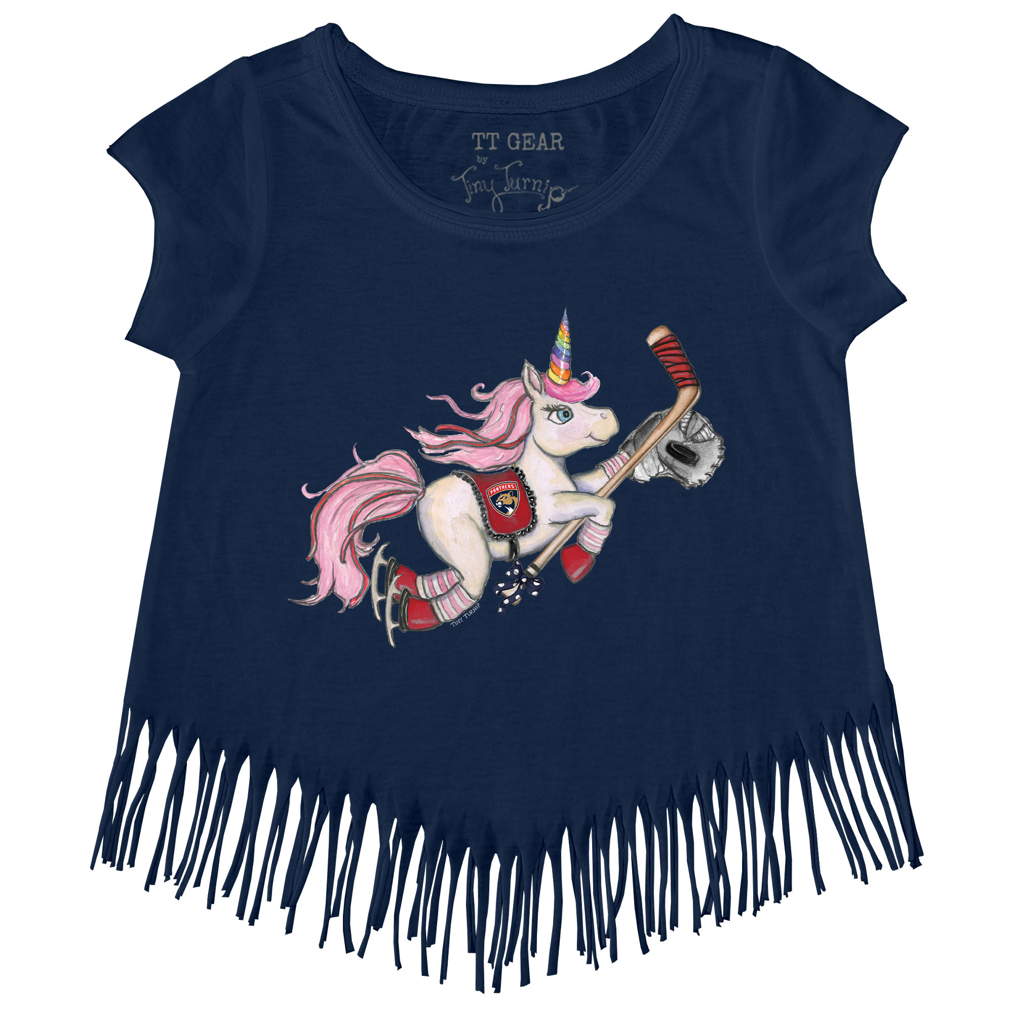 Florida Panthers Toddler Girls Unicorn Fringe Shirt