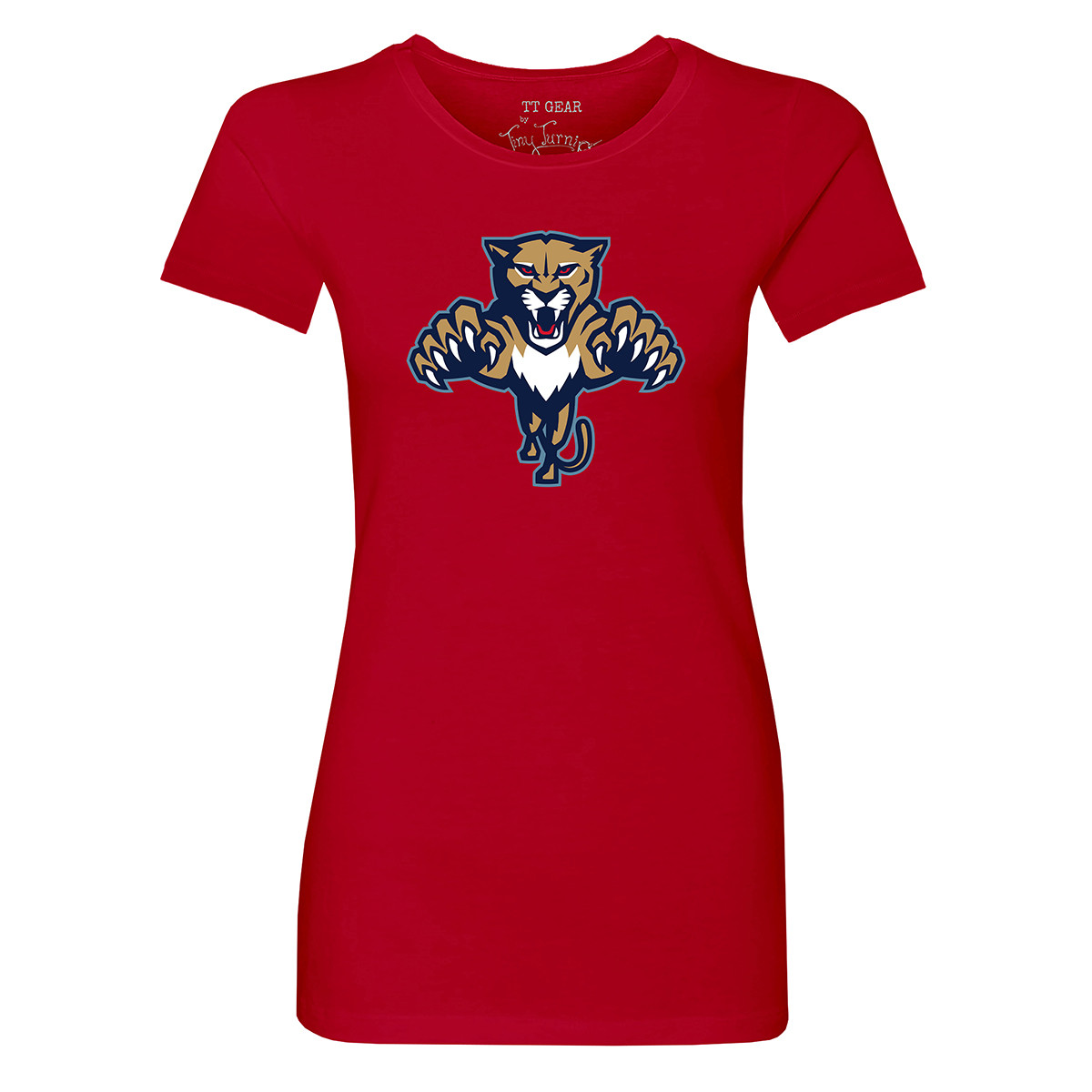 Florida Panthers Women's Leaping Cat Fitted Tee