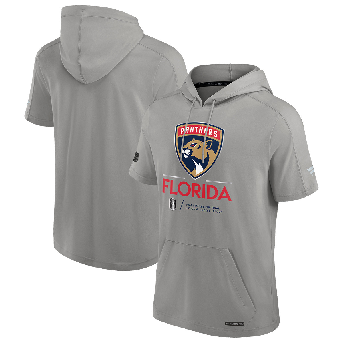 Florida Panthers 2024 Stanley Cup Final Authentic Pro Short Sleeve Hooded Pullover