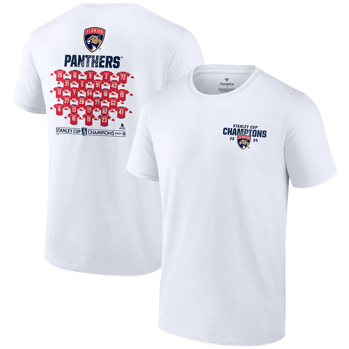 Florida Panthers 2024 Stanley Cup Champions Jersey Roster T-Shirt