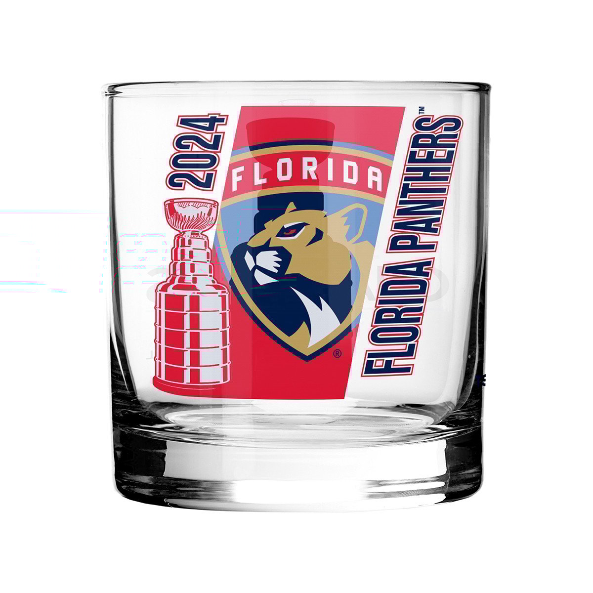 Florida Panthers 2024 Stanley Cup Champions Rocks Glass