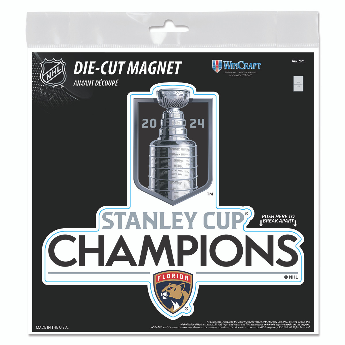 Florida Panthers 2024 Stanley Cup Champions Die Cut Magnet
