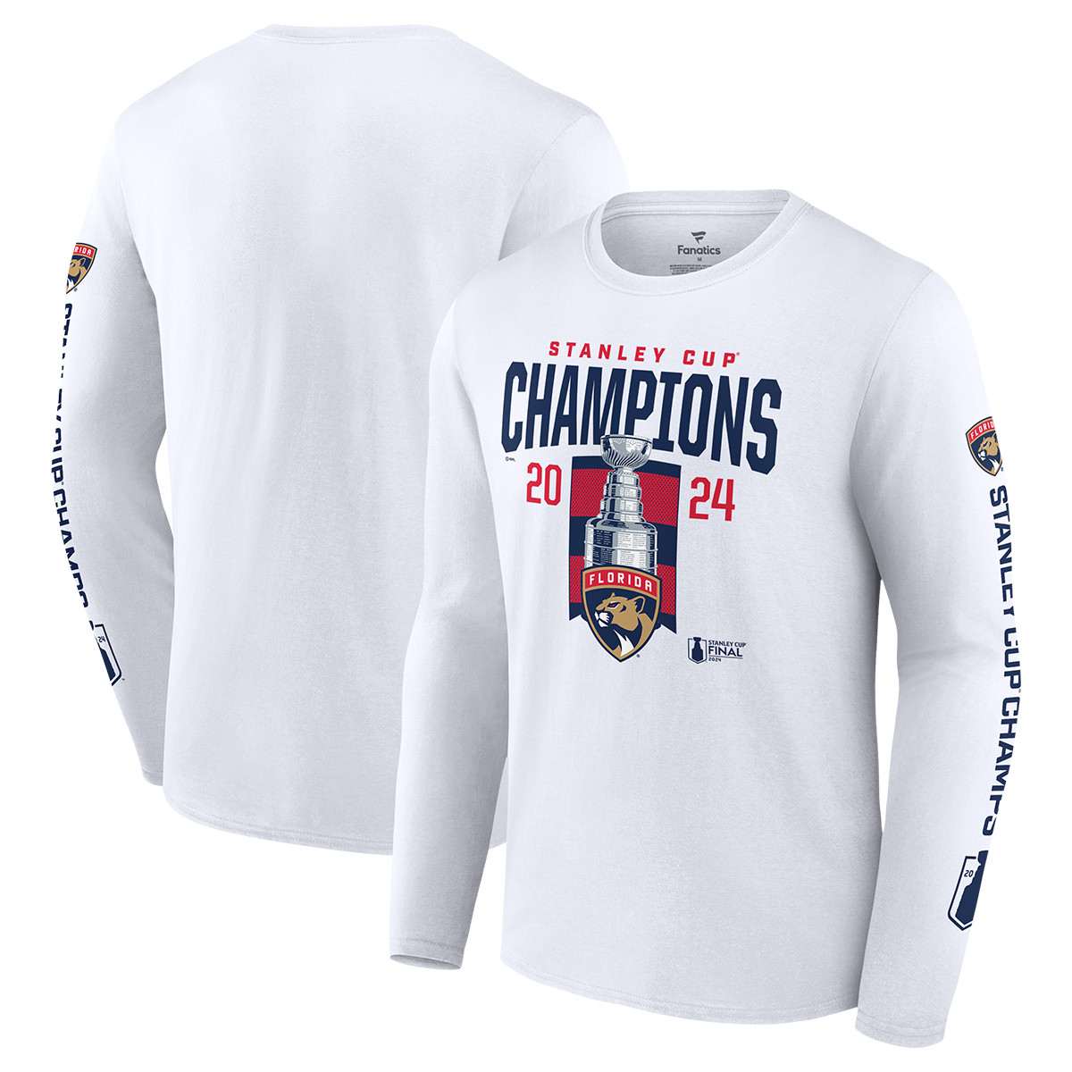 Florida Panthers 2024 Stanley Cup Champions Multi Champs Long Sleeve T-Shirt