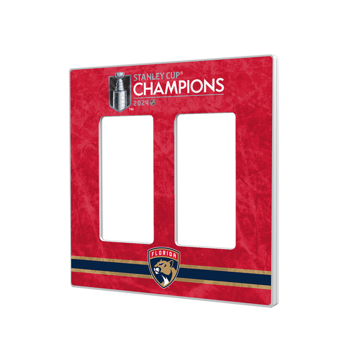 Florida Panthers 2024 Stanley Cup Champions Double Rocker Light Switch Plate