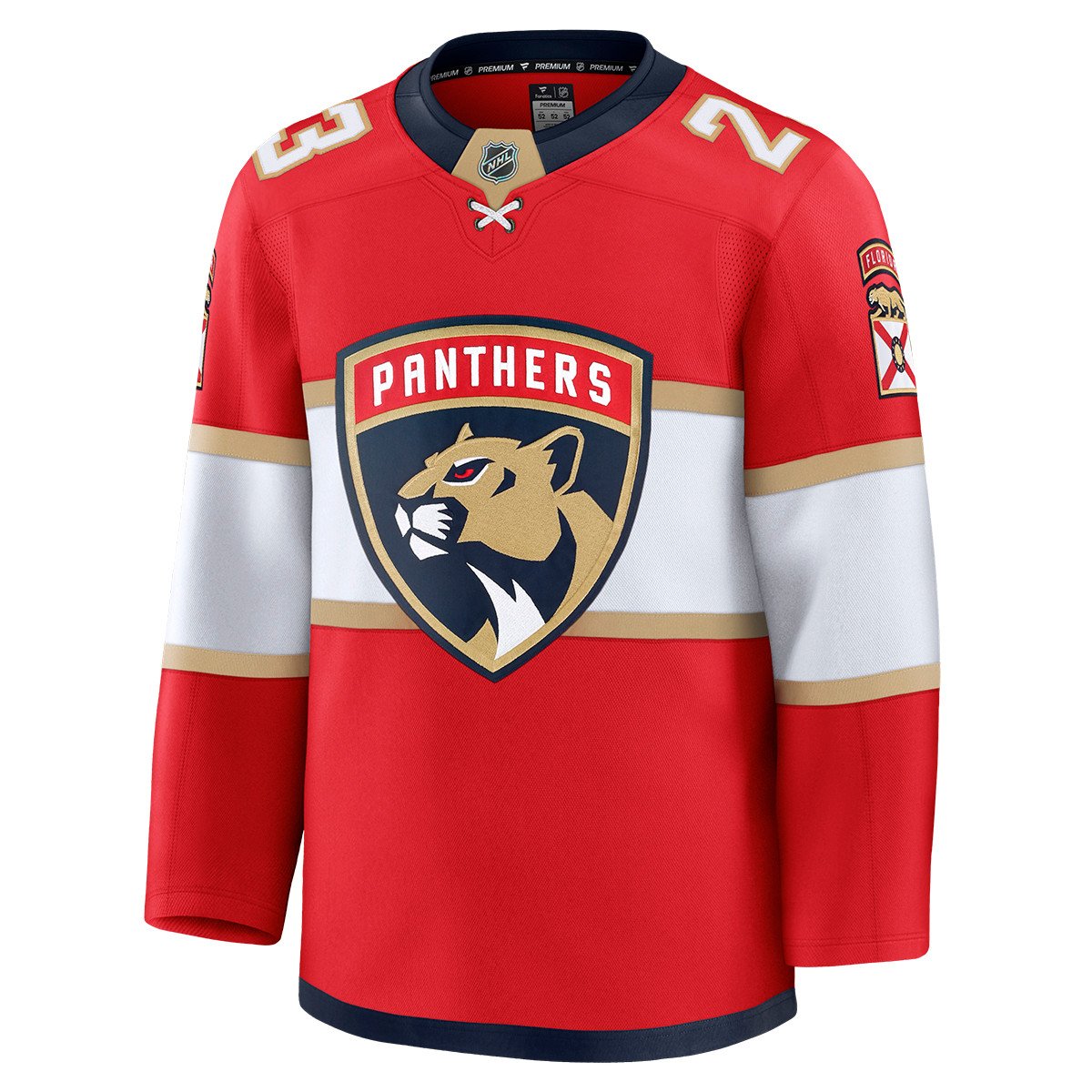 Florida Panthers #23 Carter Verhaeghe Premium Authentic Home Jersey
