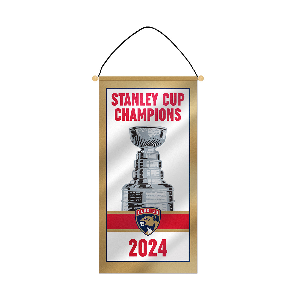 Florida Panthers 2024 Stanley Cup Champions 24 x 12 Replica Banner