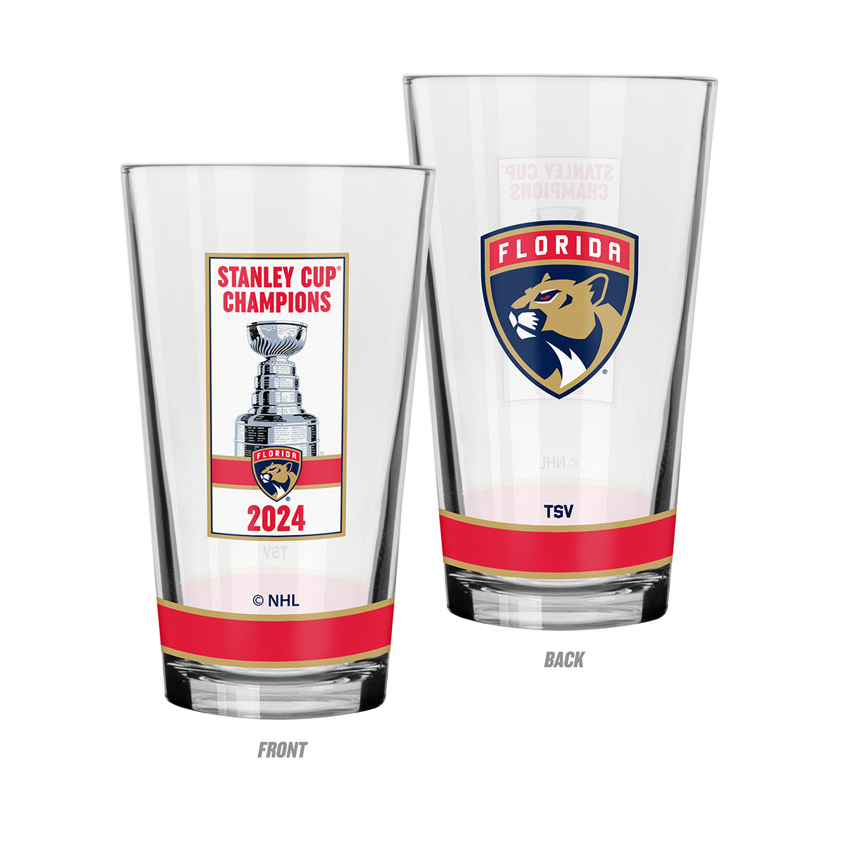 Florida Panthers 2024 Stanley Cup Champions Banner Raising Pint Glass