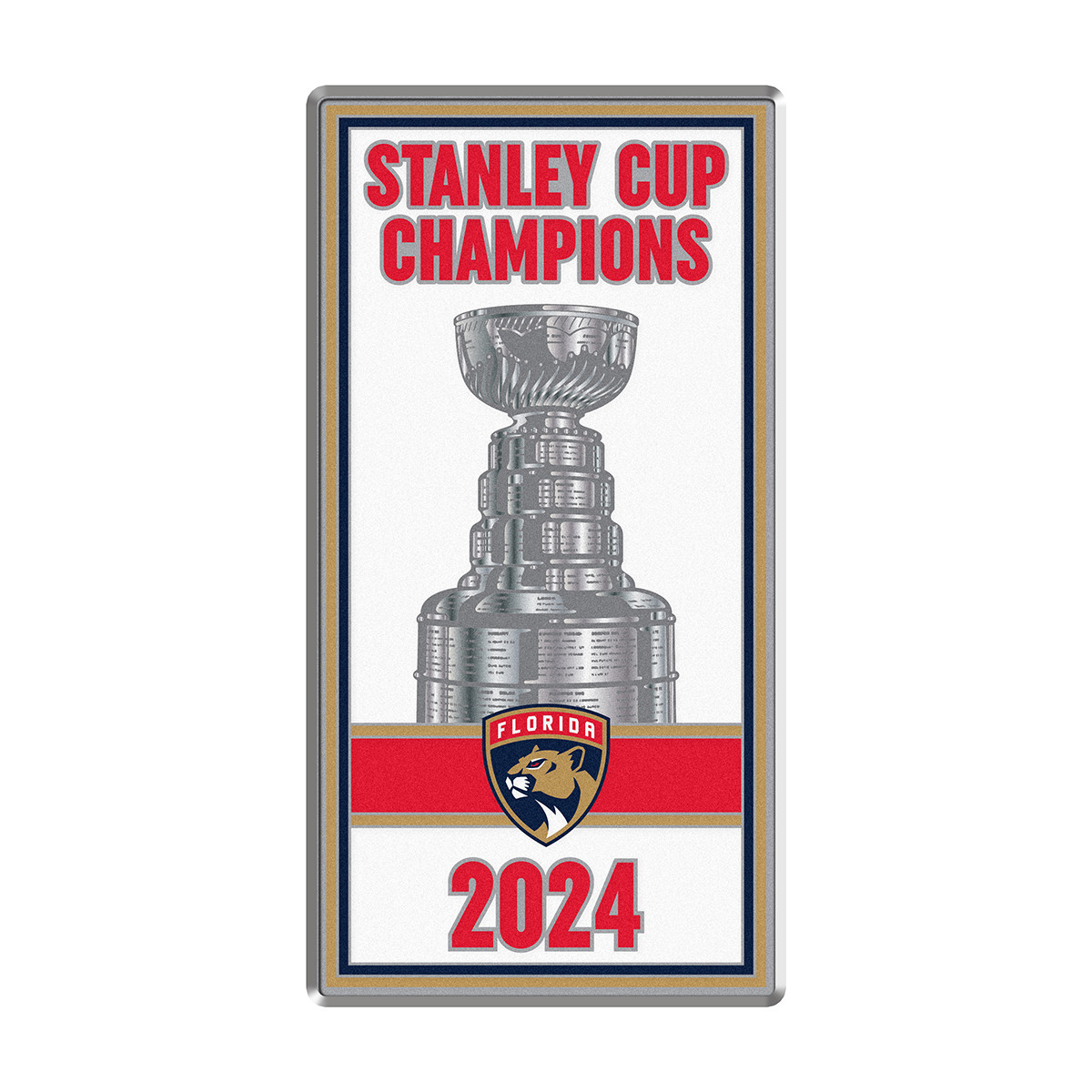 Florida Panthers 2024 Stanley Cup Champions Replica Banner Pin