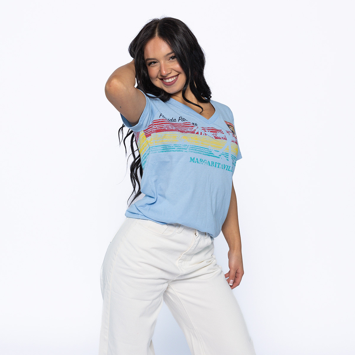 Florida Panthers Women's Margaritaville Sunset V-Neck T-Shirt