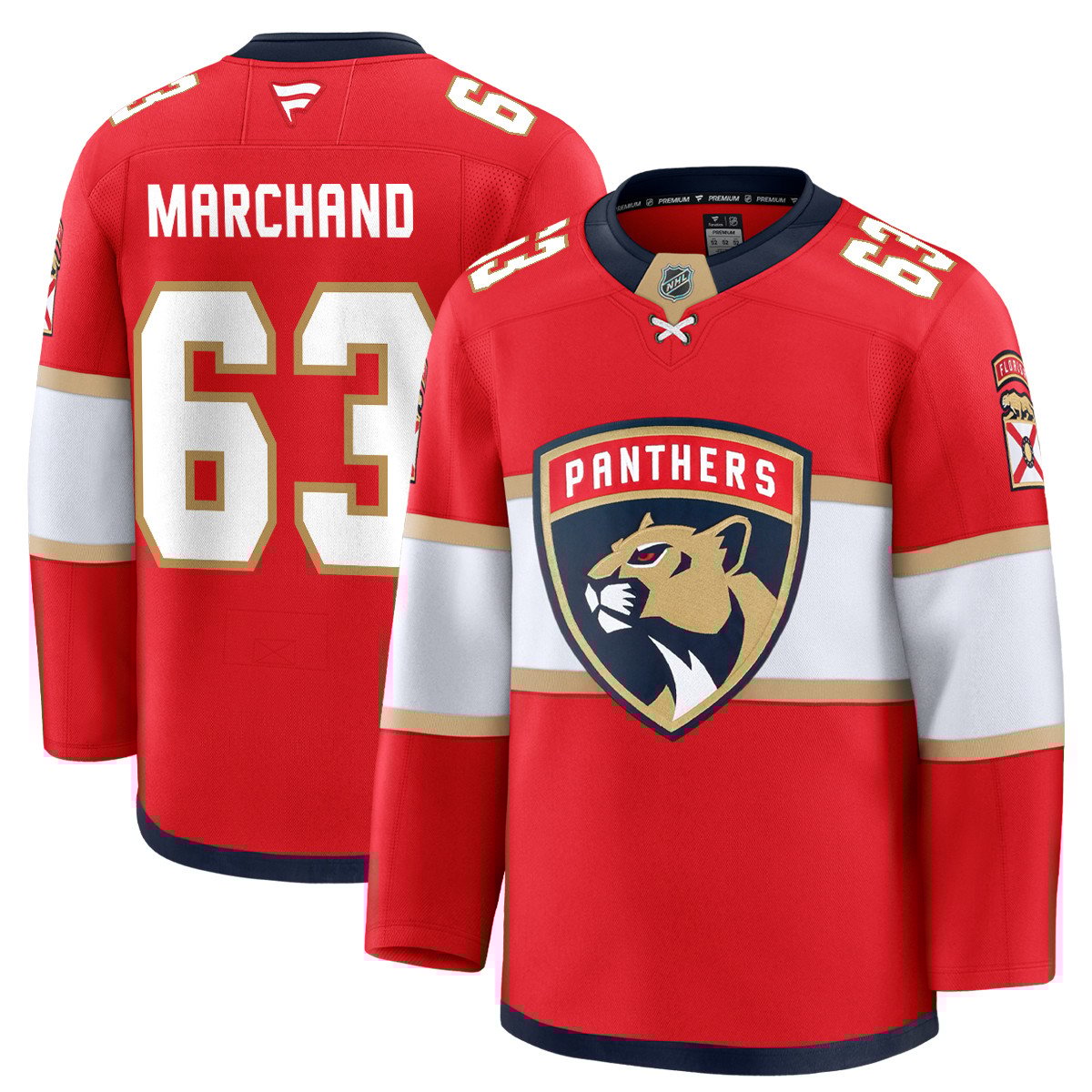 Florida Panthers #63 Brad Marchand Premium Authentic Home Jersey