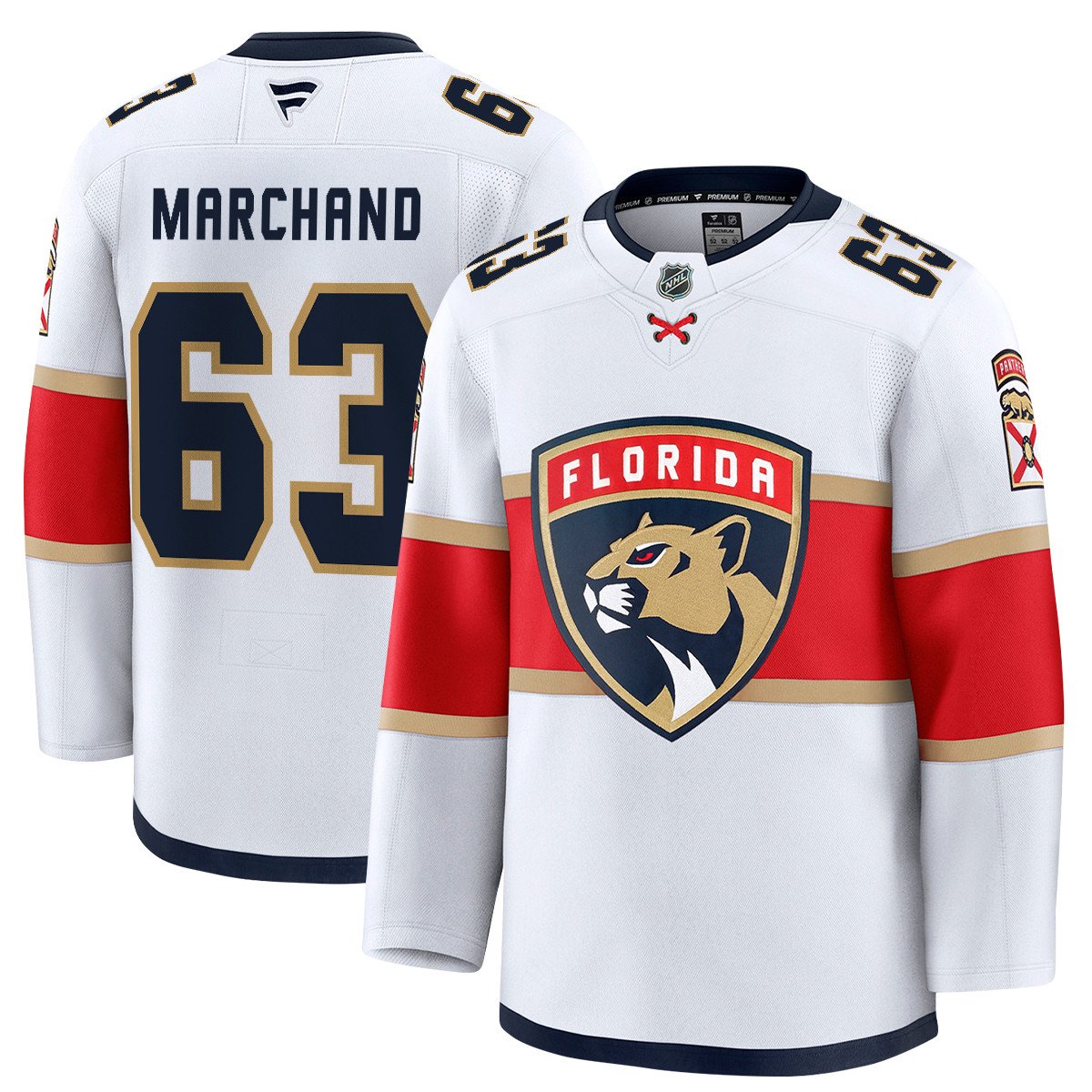 Florida Panthers #63 Brad Marchand Premium Authentic Road Jersey