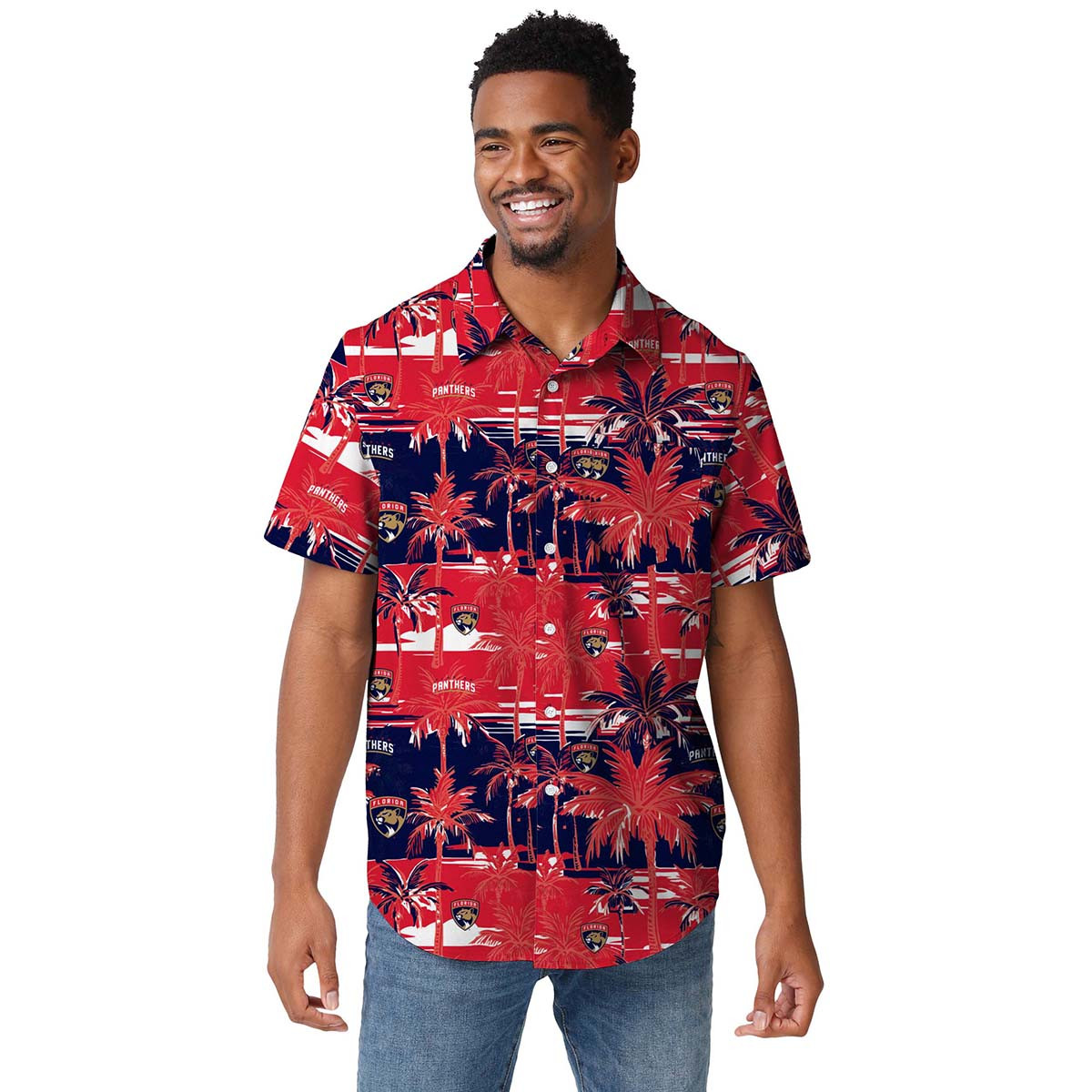 Florida Panthers Palm Tree Button Down Shirt