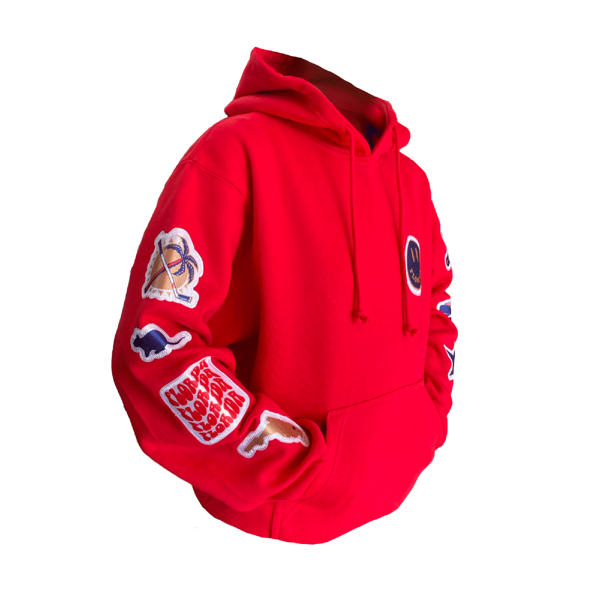 Florida Panthers Leaping Cat Patches Hooded Sweatshirt