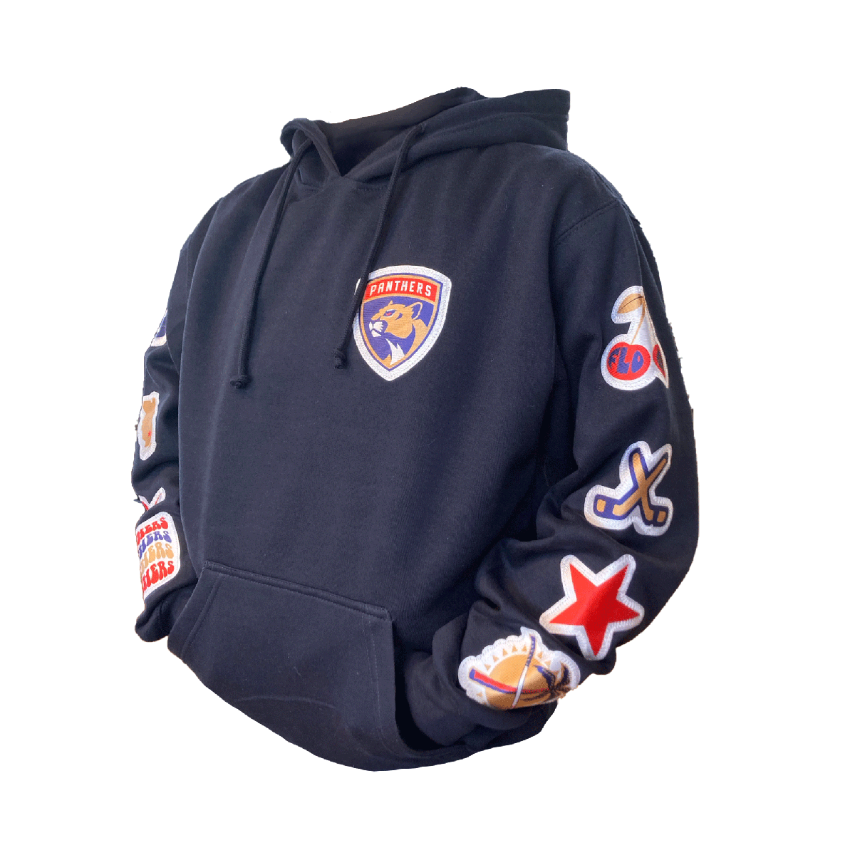 Florida Panthers Shield Patches Navy Hooded Sweatshirt