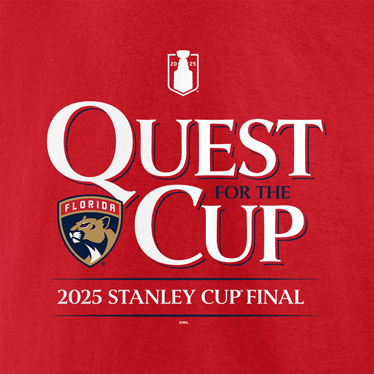 Florida Panthers 2025 Stanley Cup Final Quest for the Cup T-Shirt