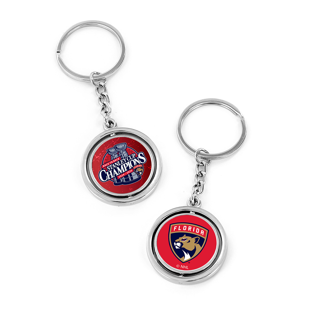Florida Panthers 2024-2025 Back-to-Back Stanley Cup Champions Spinning Key Chain