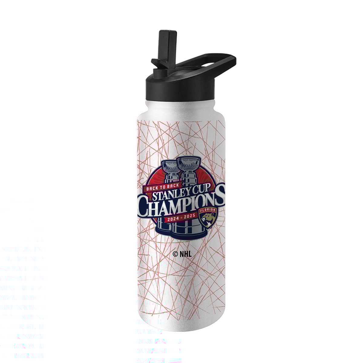 Florida Panthers 2024-2025 Back-to-Back Stanley Cup Champions 34oz. Quencher Bottle