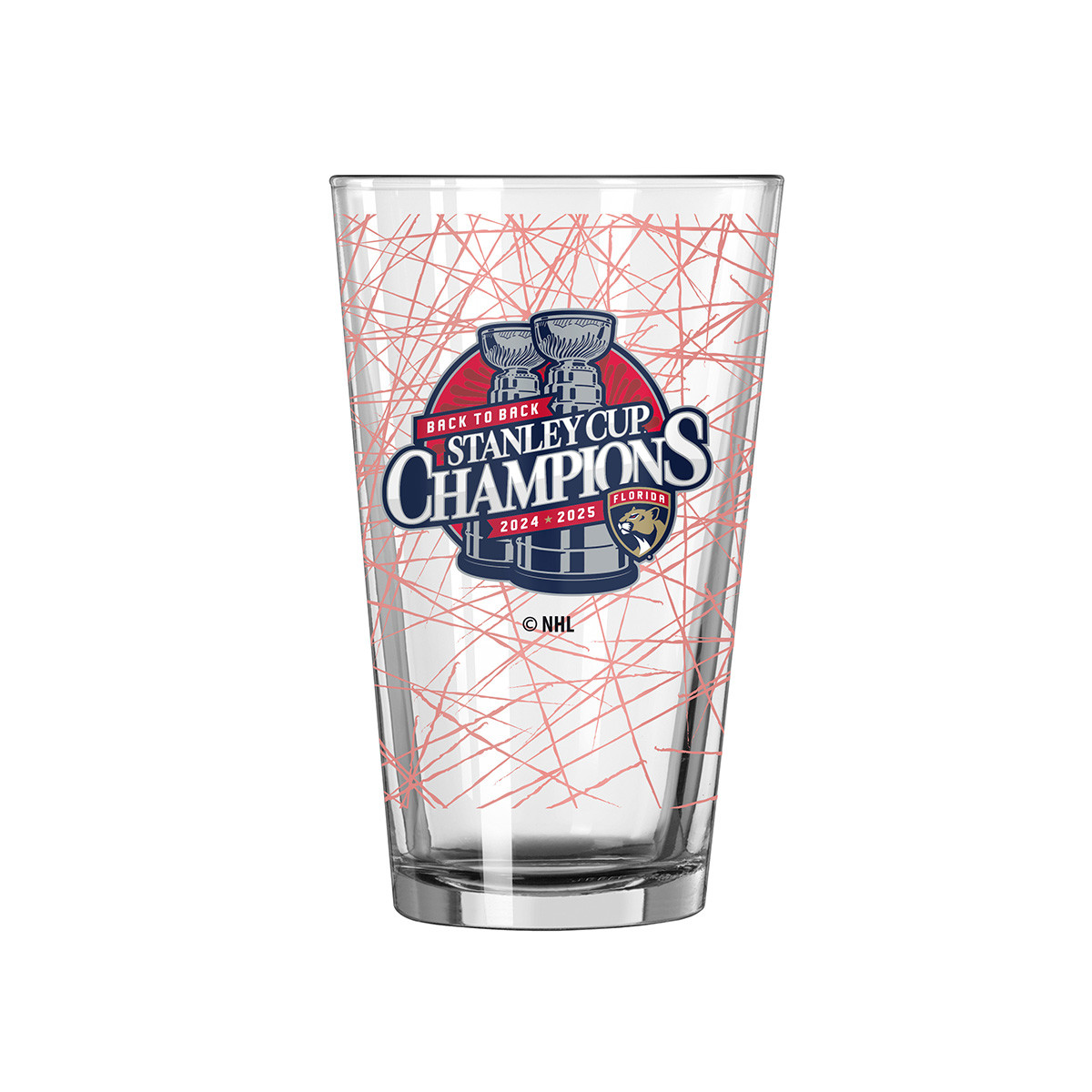 Florida Panthers 2024-2025 Back-to-Back Stanley Cup Champions Logo Pint Glass