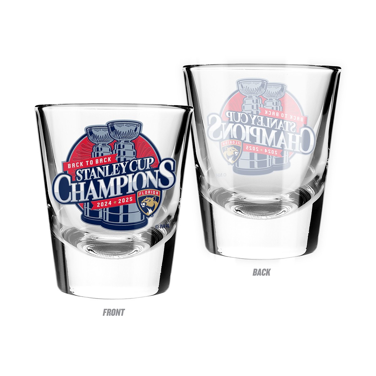 Florida Panthers 2024-2025 Back-to-Back Stanley Cup Champions  Shot Glass
