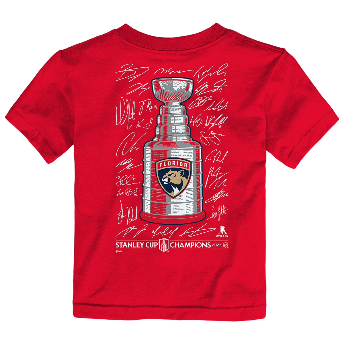 Florida Panthers Toddler 2025 Stanley Cup Champions Signature Roster T-Shirt
