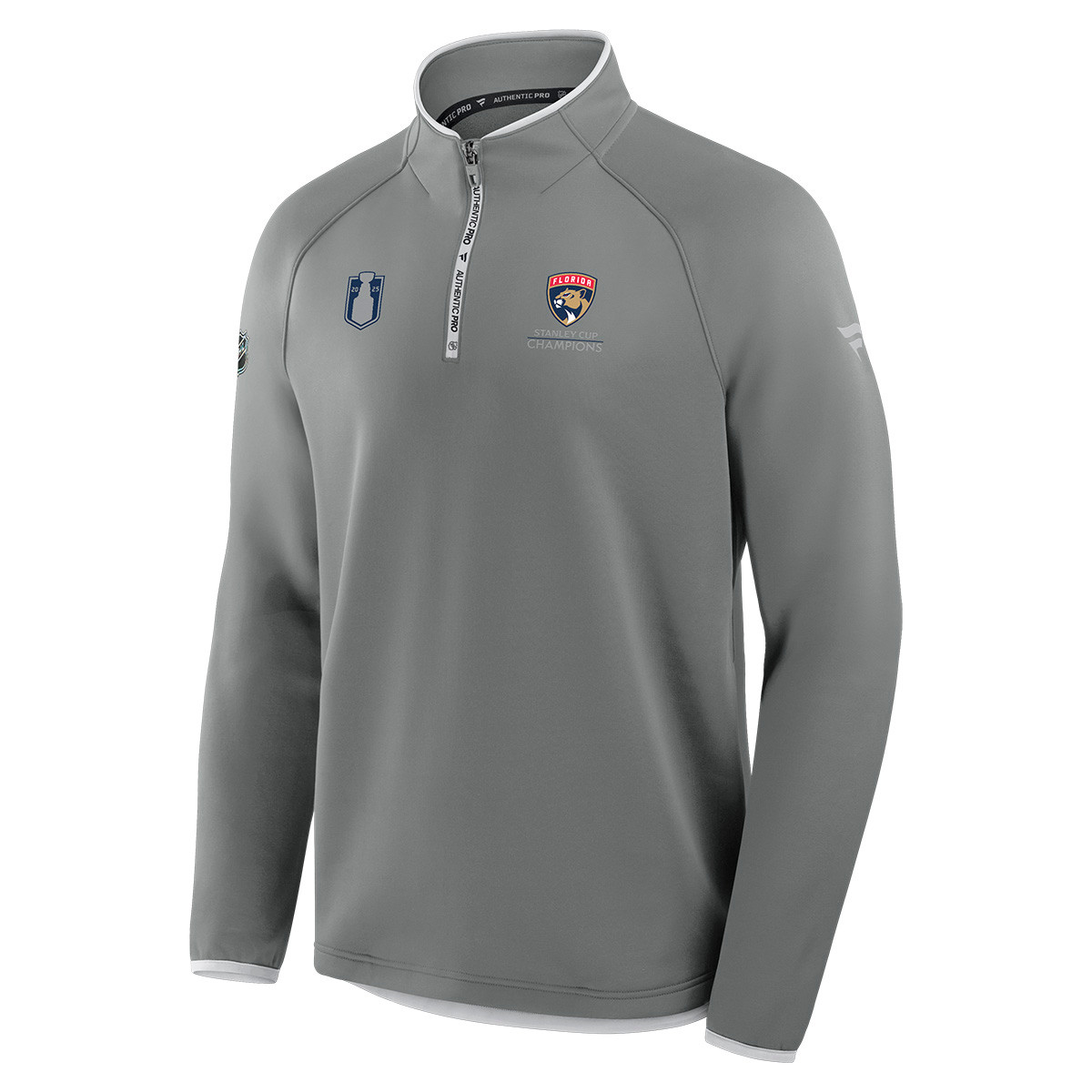 USA製　STARTER NFL PANTHERS スウェット　グレー　ラメ Florida Panthers 2025 Stanley Cup Champions Authentic Pro 1/4 Zip