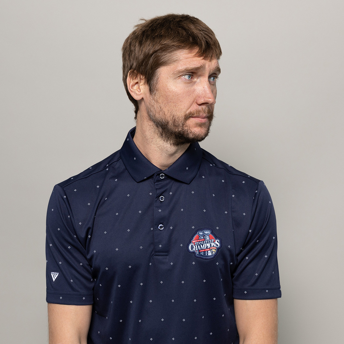 Florida Panthers 2024-2025 Back-to-Back Stanley Cup Champions Navy Vision Polo Shirt