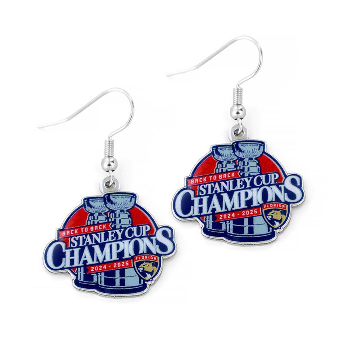 Florida Panthers 2024-2025 Back-to-Back Stanley Cup Champions Earrings