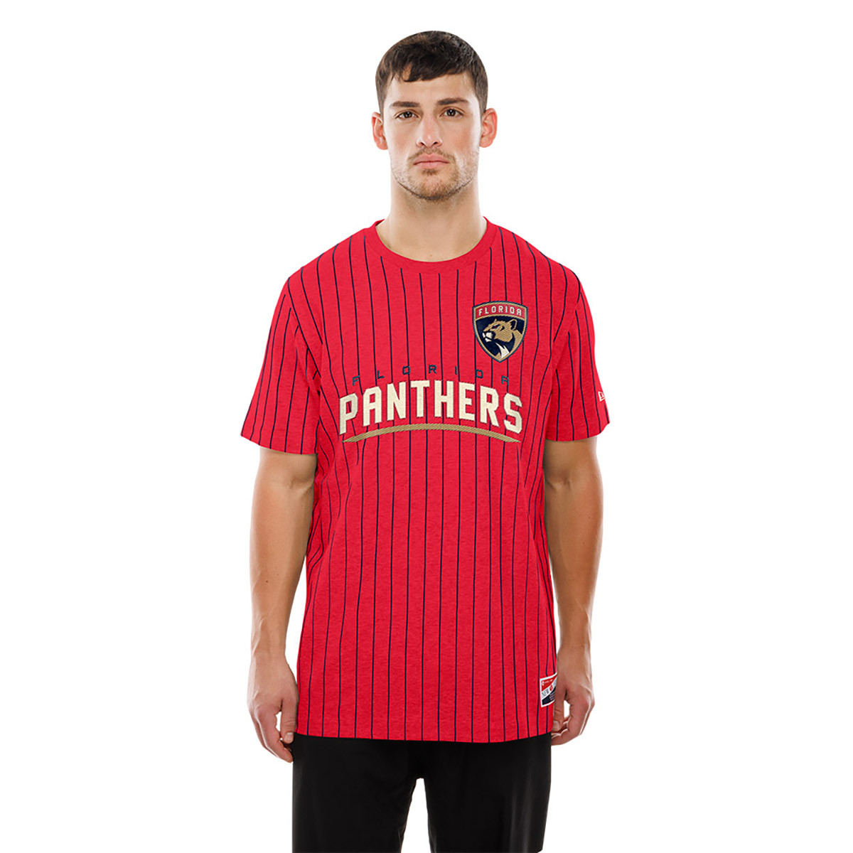 Florida Panthers Red Throwback Pinstripe T-Shirt