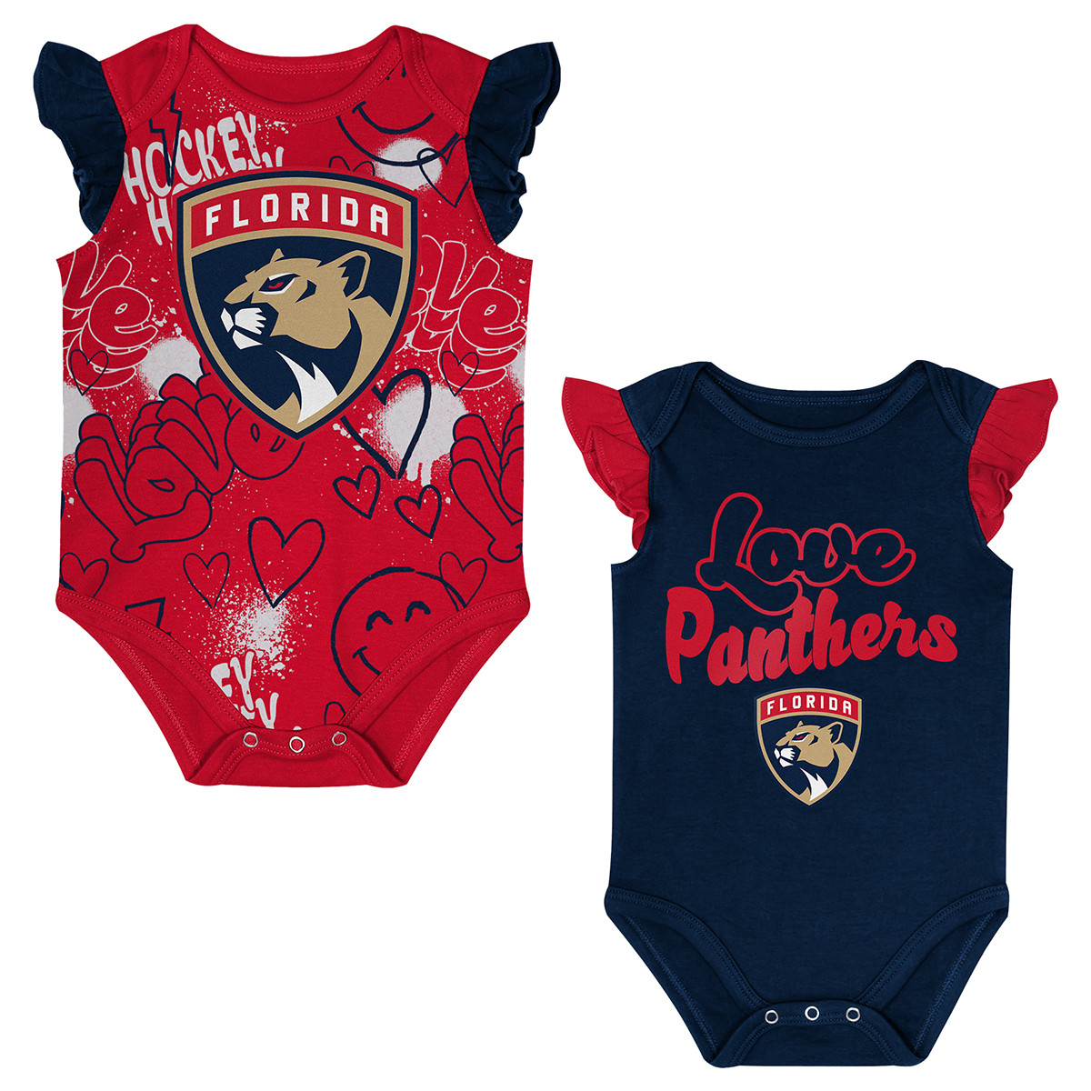 Florida Panthers Infant Girls Team Star Onesie Set
