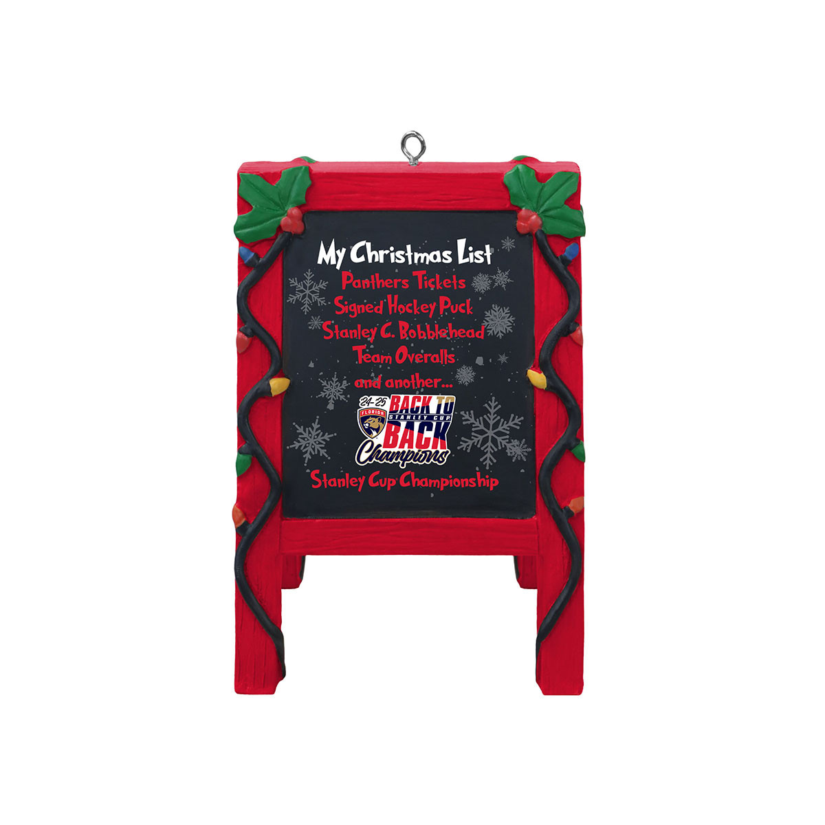 Florida Panthers 2025 Stanley Cup Champions Chalkboard Ornament