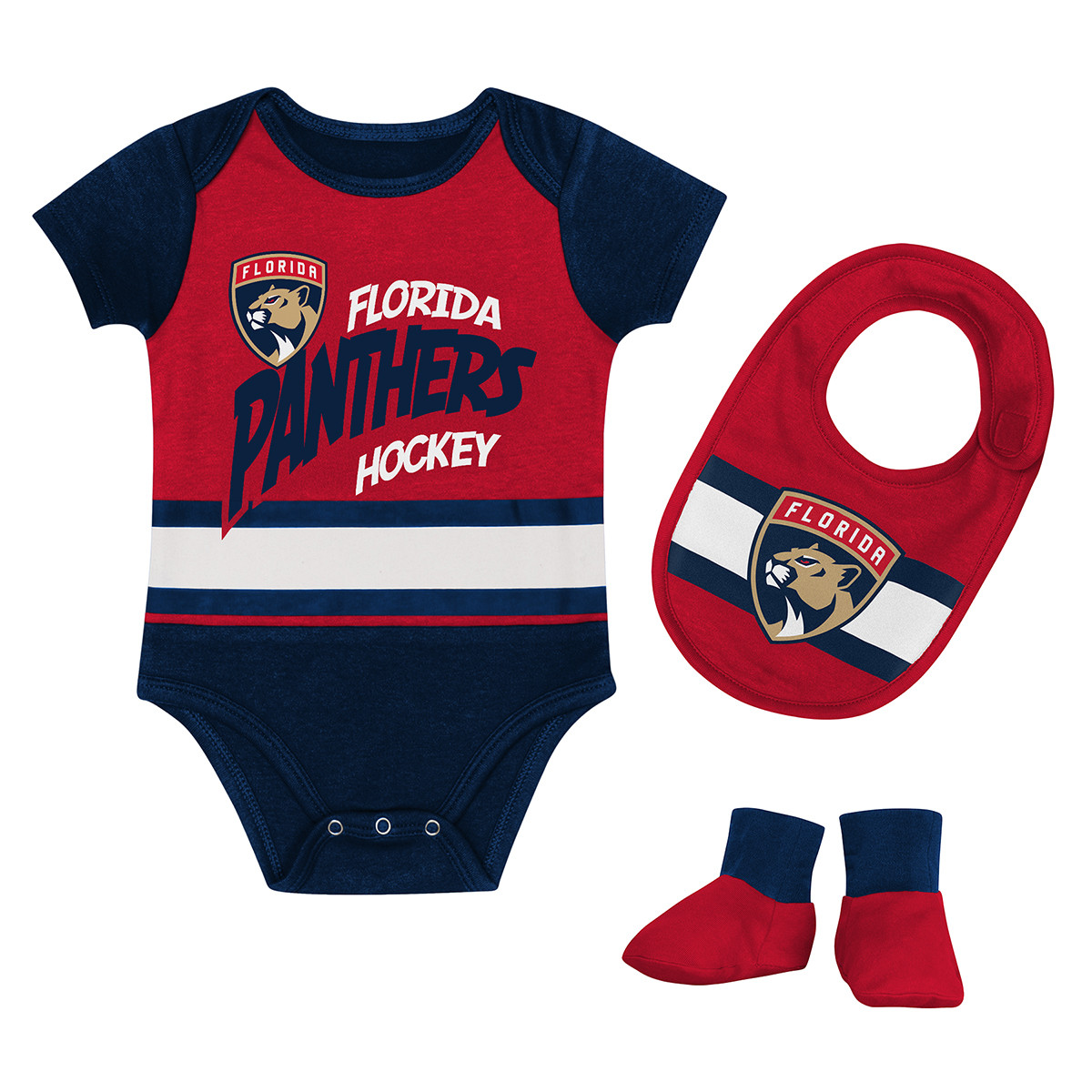 Florida Panthers Infant Shout Onesie, Bib & Booties Set