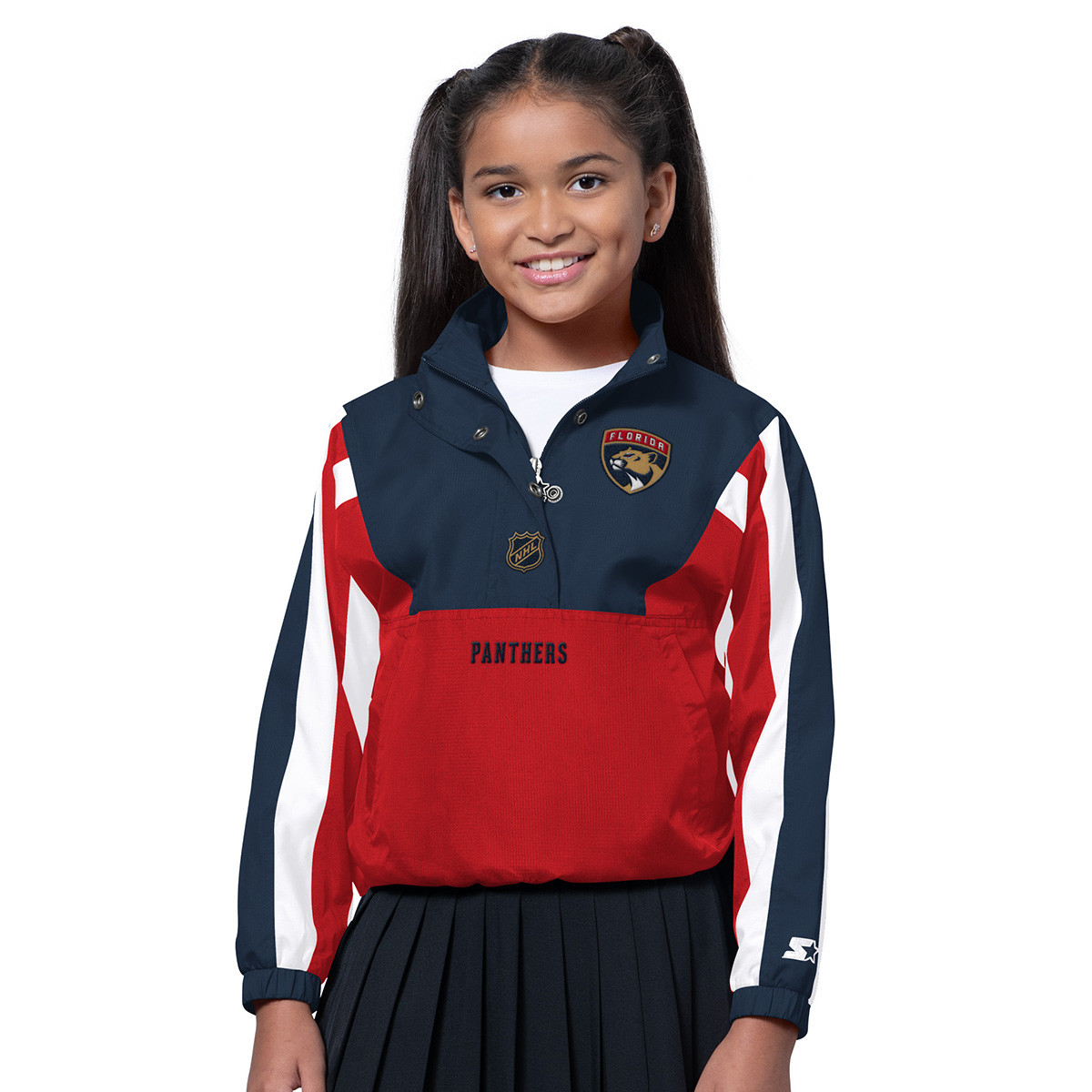 Florida Panthers Youth Girls 1/2 Zip Key Player Pullover
