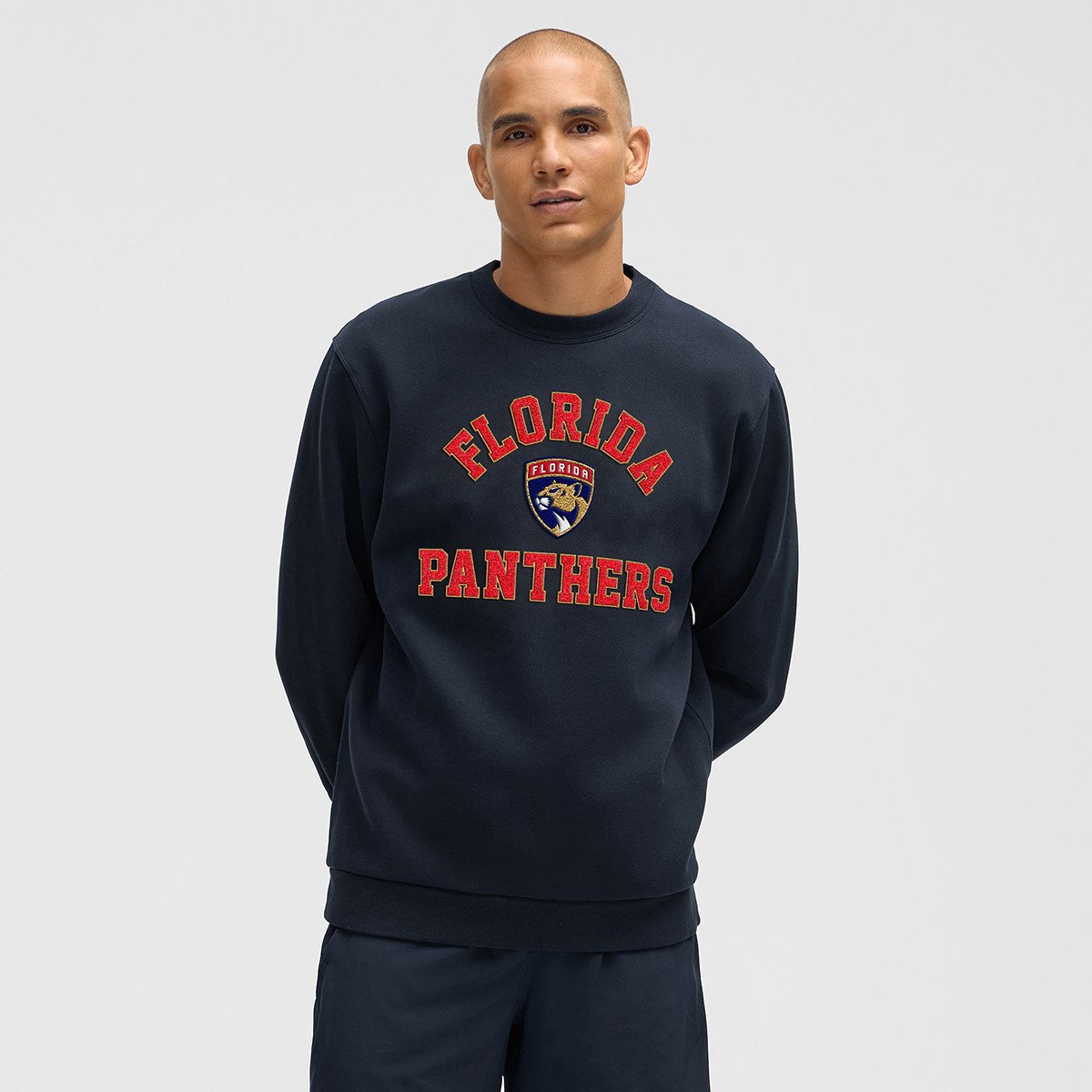 Florida Panthers Navy Steady State Crew Neck Pullover